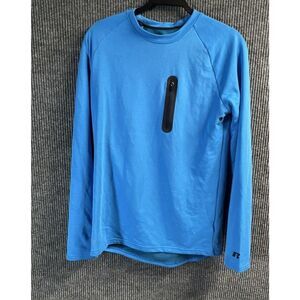 Russell Training Fit Shirt Men Small Blue Dri-Power 360 Athletic Pullover Henley